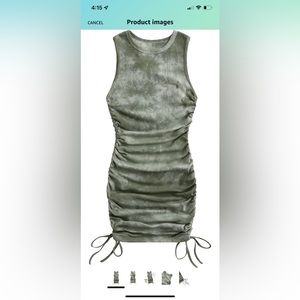 🆕 NWOT never worn.  Size small green rouched bodycon dress